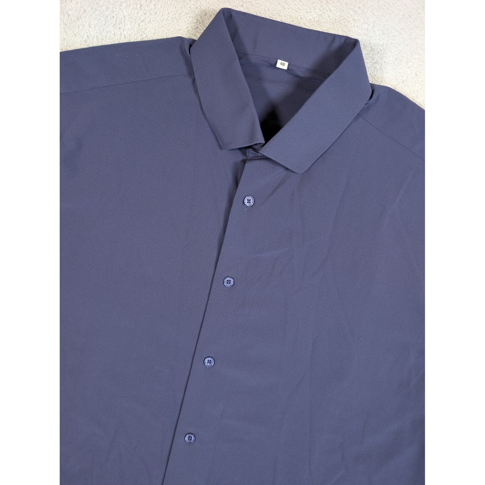 State and Liberty Classic Dress Shirt Purple Performance Stretch PO3185 Mens 46